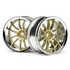 HPI 3298 Work XSA 02C Wheel 26mm Chrome/Gold 6mm Offset 2pcs