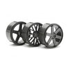 HPI 73414 Wheel Set Gunmetal Micro RS4 2pcs