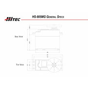 "Hitec HRC32805S HS-805MG Mega Giant Scale Servo, MG"