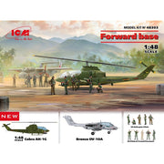 ICM 48303 1/48 Cobra AH-1G Bronco OV-10A W/ US Pilots Ground Pers With Helicopter Pilots Forward Base