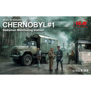 ICM 35901 1/35 Chernobyl 1 Radiation Monitoring Station ZiL-131KShM Truck & 5 Figures Plastic Model Kit