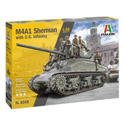 Italeri 6568 1/35 M4A1 Sherman Tank with U.S. Infantry Plastic Model Kit