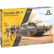 Italeri 6579 1/35 Crusader Mk II with 8th Army Infantry Rubber Tracks and 5 Figures Plastic Model Kit 8001283065795