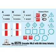 Italeri 6579 1/35 Crusader Mk II with 8th Army Infantry Rubber Tracks and 5 Figures