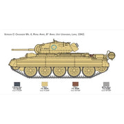Italeri 6579 1/35 Crusader Mk II with 8th Army Infantry Rubber Tracks and 5 Figures