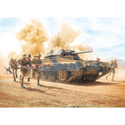 Italeri 6579 1/35 Crusader Mk II with 8th Army Infantry Rubber Tracks and 5 Figures Plastic Model Kit
