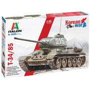 Italeri 6585 1/35 T-34/85 Korean War with Metal Barrel with PE Sheet Glueable Rubber Tracks