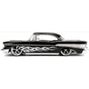 Jada 99965 1/24 Big Time Kustoms 1957 Chevy Bel Air Hardtop Black with Silver Flames