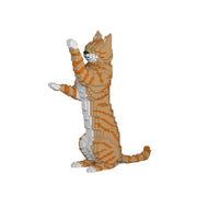 Jekca ST19CA14-M01 Orange Tabby Cat with Paw Up 14S-M01
