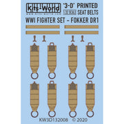 Kits World 32008 1/32 WWI Fighter Set-Fokker DR.I Full Colour 3D WWI Seat Belt decals