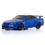 Kyosho 32629MB Mini-Z AWD MA-020 Readyset Nissan Skyline R34 GT-R V Spec II Nur Blue