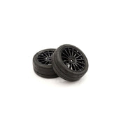 Kyosho FATH702BKM Premounted Tyre M on 15-Spoke Wheel Black 2pc