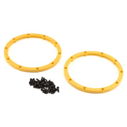 Losi LOS45036 Silver Wheels with Yellow Beadlock 2pc DBXL 2.0