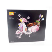 Loz 1197 Mini Car Model Scooter Pink