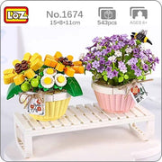 Loz 1674 Micro Plants II Potted plant Purple and Yellow