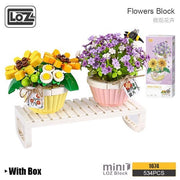 Loz 1674 Micro Plants II Potted plant Purple and Yellow