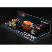 Minichamps M410212333 1/43 Red Bull Racing Honda RB16B Max Verstappen Winner Abu Dhabi GP 2021 With Pitboard WC 2021