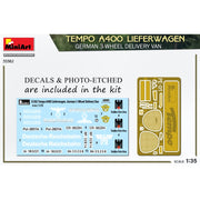 MiniArt 35382 1/35 Tempo A400 Lieferwagen German 3-Wheel Delivery Van
