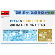 MiniArt 35389 1/35 G7117 1.5T 4×4 Cargo Truck With Winch