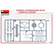 MiniArt 35639 1/35 Street Accessories With Lamps And Clocks