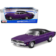 Maisto 31387PUR 1/18 1969 Dodge Charger R/T Purple with Black Roof