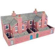 Metcalfe PO276 OO/HO Low Relief Terrace Backs Red Brick Card Kit | Metro Hobbies