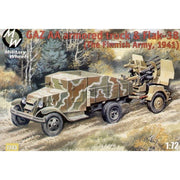 Military Wheels 7243 1/72 GAZ-AA Armored Truck and Flak-8 Finland 1941 Plastic Model Kit