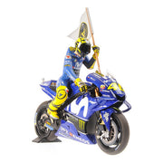 Minichamps 122183246 1/12 Yamaha YZR-M1 Valentino Rossi MotoGP Catalunya 2018 with Figure and Flag