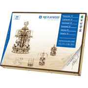 Mr Playwood Mechanical Wooden Carousel Model Small 88 pcs