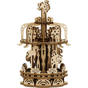 Mr Playwood Mechanical Wooden Carousel Model Small 88 pcs