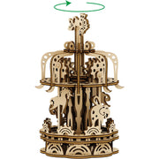 Mr Playwood Mechanical Wooden Carousel Model Small 88 pcs
