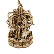 Mr Playwood Mechanical Wooden Carousel Model Small 88 pcs