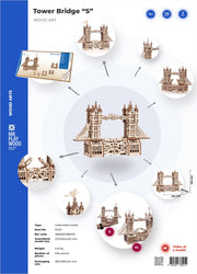 Mr Playwood Mechanical Wooden Tower Bridge Small 226 pcs