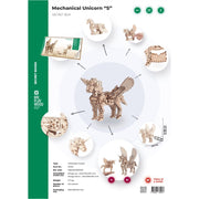 Mr Playwood Mechanical Wooden Unicorn Small 140 pcs
