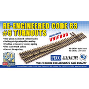 Peco SLU8362 HO/OO Code 83 No.6 Left Hand Turnout