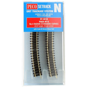 Peco ST3018 N Setrack Standard Curve 4th Radius (Pack of 8)