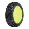 Proline 8298-12 Wedge Carpet Tyres Mounted on Yellow Wheels Mini-B Front