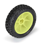 Proline 8298-12 Wedge Carpet Tyres Mounted on Yellow Wheels Mini-B Front