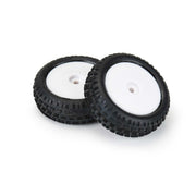 Proline 8298-13 Wedge Carpet Tyres Mounted on White Wheels Mini-B Front