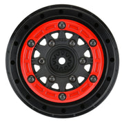 Proline 2811-04 1/10 Raid Bead-Loc Fr/Rr 2.2in/3.0in 12 and 14mm SC Wheels 2pc Red/Black