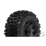 Proline Badlands 2.8 Tyres Mounted on Raid Black Removeable Hex Wheels 2pc PR1173-10
