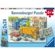 Ravensburger 05096-3 Working Trucks Puzzle 2x 24pc Kids Jigsaw Puzzle