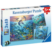 Ravensburger 05149-6 Ocean Life Puzzle 3x 49pc Kids Jigsaw Puzzle