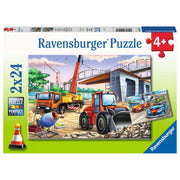 Ravensburger 05157-1 Construction and Cars Puzzle 2x 24pc Kids Jigsaw Puzzle