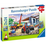 Ravensburger 05157-1 Construction and Cars Puzzle 2x 24pc Kids Jigsaw Puzzle