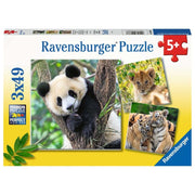 Ravensburger 05666-8 Panda Lion And Tiger 3x 49pc Kids Jigsaw Puzzle