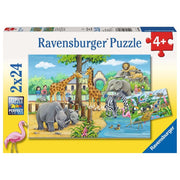Ravensburger 07806-6 Welcome To The Zoo Puzzle 2x 24pc Kids Jigsaw Puzzle