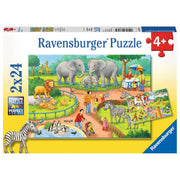 Ravensburger 07813-4 A Day At The Zoo Puzzle 2x 24pc Kids Jigsaw Puzzle