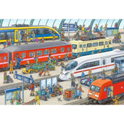 Ravensburger 09191-1 Busy Train Station Puzzle 2x 24pc Kids Jigsaw Puzzle