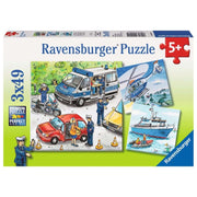 Ravensburger 09221-5 Police In Action Puzzle 3x 49pc Kids Jigsaw Puzzle